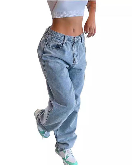 Casual Retro Loose Denim Trousers Women