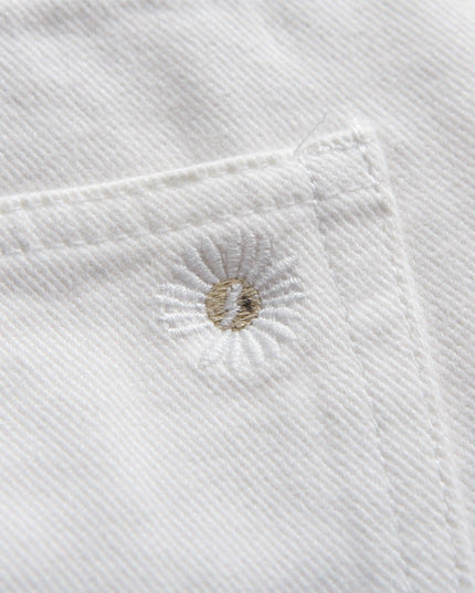 Men's New Casual Thin Embroidered Hole White Shorts