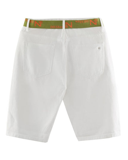 Men's New Casual Thin Embroidered Hole White Shorts