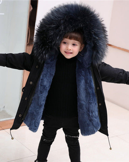 Children's Jackets Girls' Clothes Boys And Babies Big Fur Collar