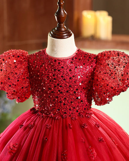 Red Evening Gown For Little Girls Perfect For Performances