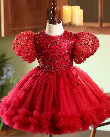 Red Evening Gown For Little Girls Perfect For Performances