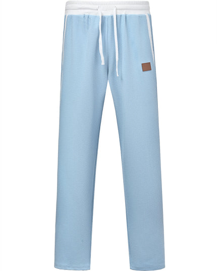 Men's Color-Block Waffle-Weave Casual Straight-Leg Pants