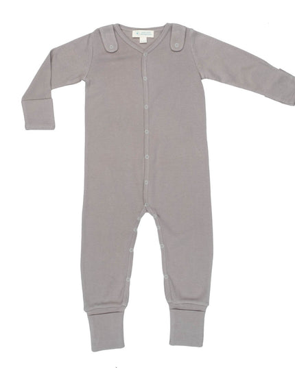 Smart Footed One-Piece + Bib - Gray