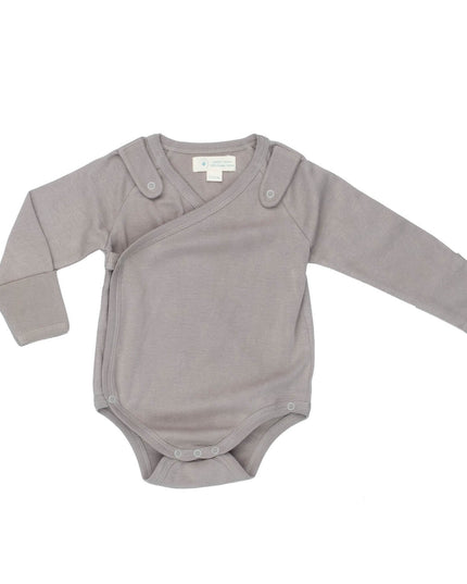 Smart Long Sleeve Kimono Bodysuit + Bib - Gray