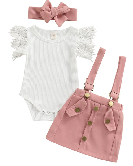 Girl Outfits,Summer Clothes Sets Ruffle Ribbed Romper