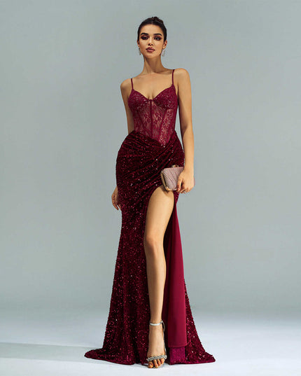 Sequin Birthday Party Dresses Long Prom Evening