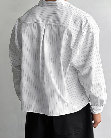 Men's Loose-Fitting All-Match Long-Sleeve Striped Shirt