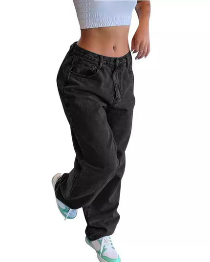 Casual Retro Loose Denim Trousers Women