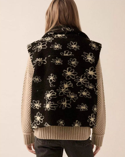 Zip Up Vest Coat with Pockets
