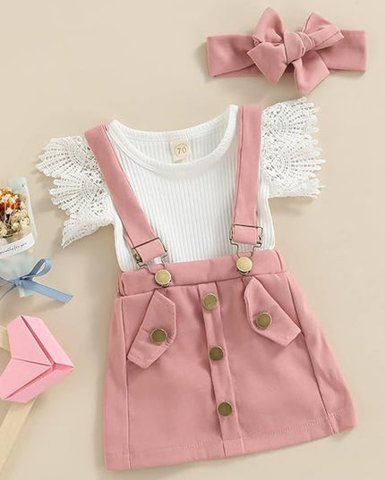 Girl Outfits,Summer Clothes Sets Ruffle Ribbed Romper