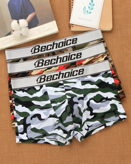 Men's Camouflage Comfortable Nylon Ice Silk Underwear