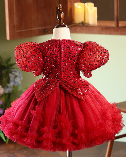 Red Evening Gown For Little Girls Perfect For Performances