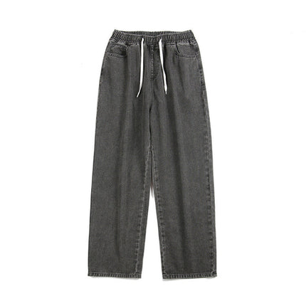 Men's Elastic Waist Loose Straight Drooping Mop Pants
