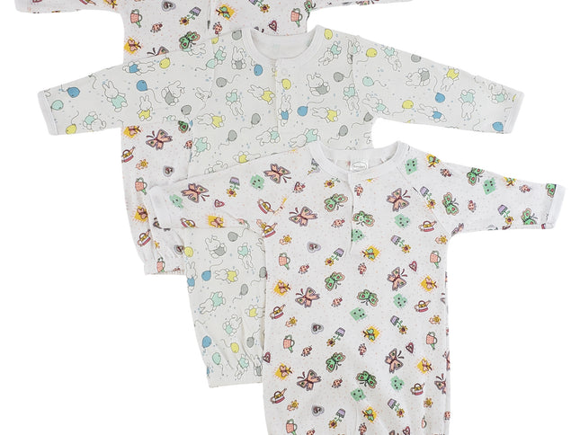 Bambini Girls Print Infant Gowns - 3 Pack