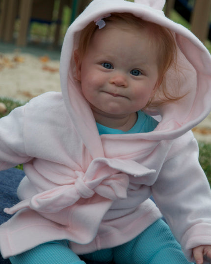 Fleece Robe With Hoodie Blue