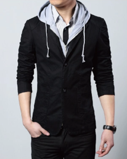 Mens Street Style Hooded Blazer