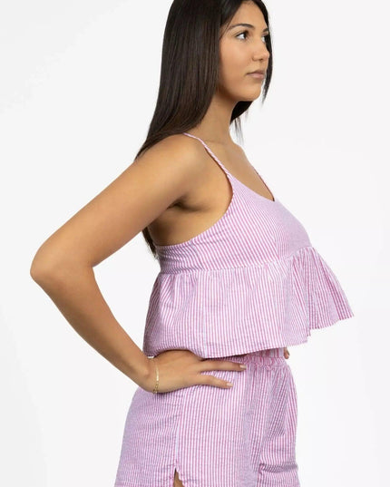 Crop Top w/ Ruffles & Matching Shorts Set