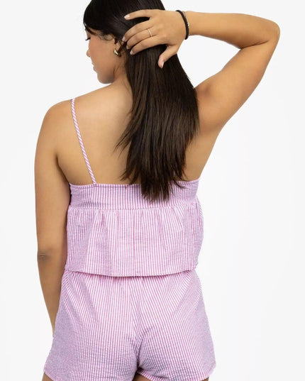 Crop Top w/ Ruffles & Matching Shorts Set