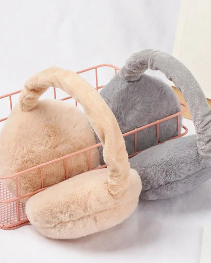 Fashion Autumn Winter Earmuffs Women Men Ear Warmer Plush Solid Color