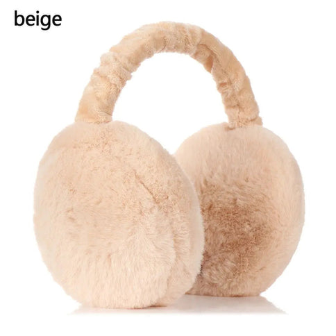 Fashion Autumn Winter Earmuffs Women Men Ear Warmer Plush Solid Color