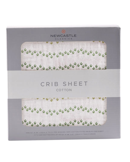 Dino Feet Cotton Muslin Crib Sheet