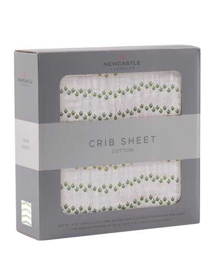 Dino Feet Cotton Muslin Crib Sheet