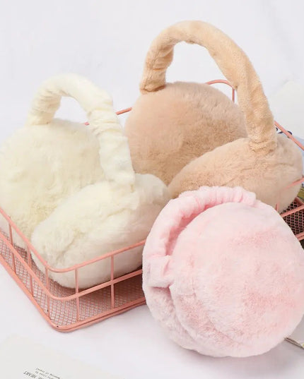Fashion Autumn Winter Earmuffs Women Men Ear Warmer Plush Solid Color
