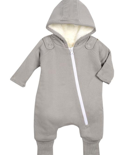 Smart Cuddly Jumpsuit + Bib - Gray