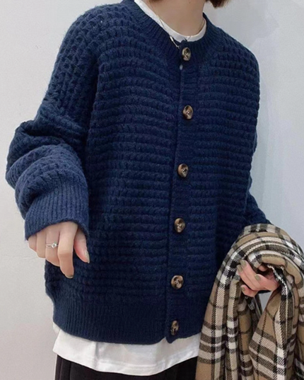 Womens Casual Button Down Knit Cardigan