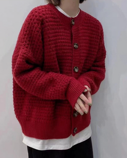 Womens Casual Button Down Knit Cardigan