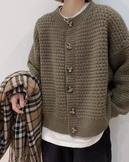 Womens Casual Button Down Knit Cardigan