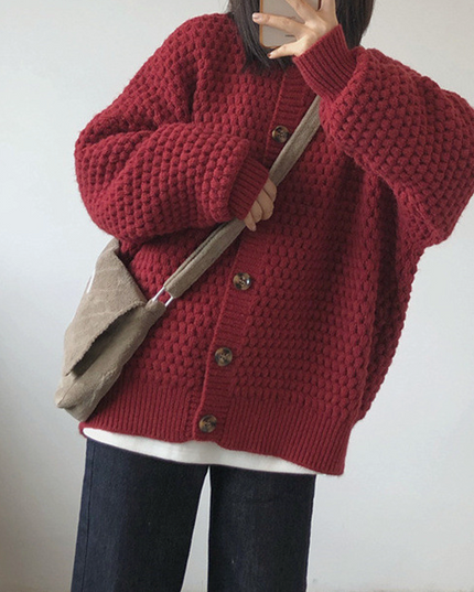 Womens Casual Button Down Knit Cardigan