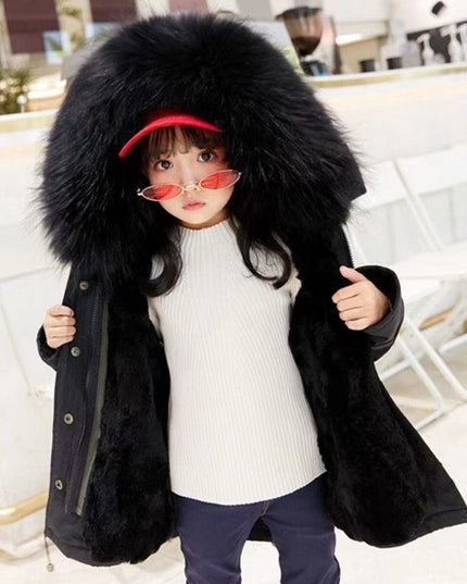 Children's Jackets Girls' Clothes Boys And Babies Big Fur Collar