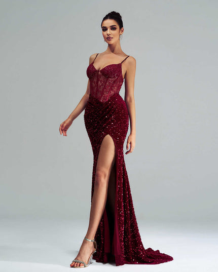 Sequin Birthday Party Dresses Long Prom Evening