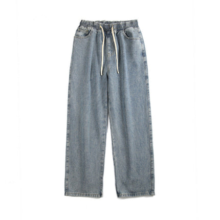 Men's Elastic Waist Loose Straight Drooping Mop Pants