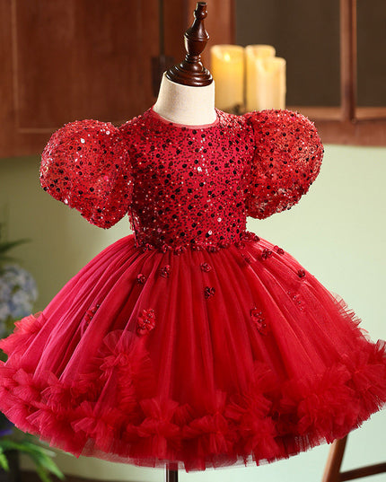 Red Evening Gown For Little Girls Perfect For Performances