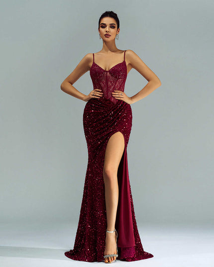 Sequin Birthday Party Dresses Long Prom Evening