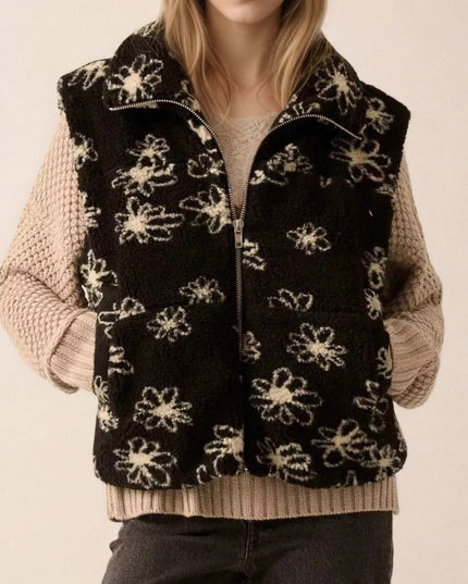 Zip Up Vest Coat with Pockets