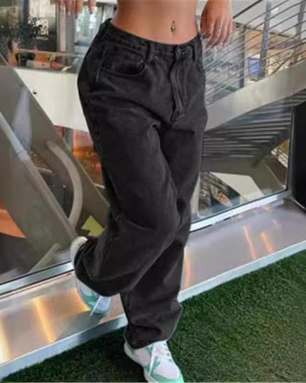 Casual Retro Loose Denim Trousers Women