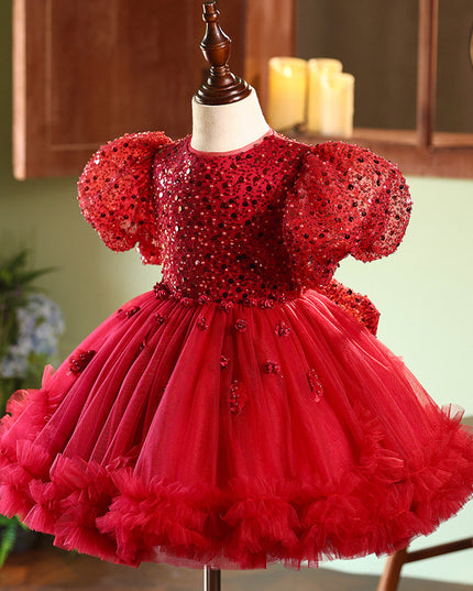 Red Evening Gown For Little Girls Perfect For Performances