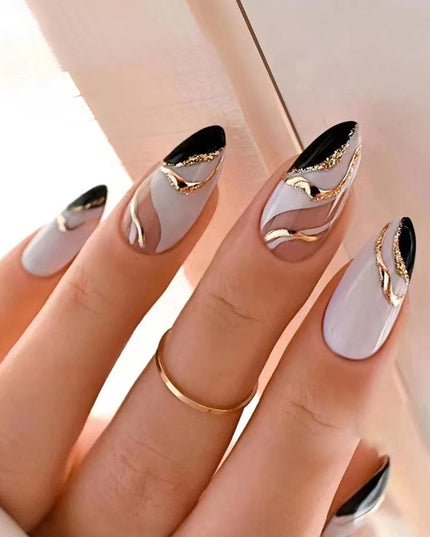 Press On Nails Kit with Glue and gel stickers Reusable Tips