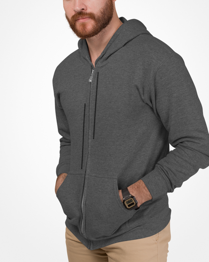 Mens Unmatched Stripes Zip Up Hoodie