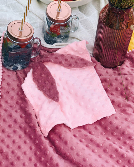 2in1 Blanket with sewn-up Baby Comforter, dusty rose