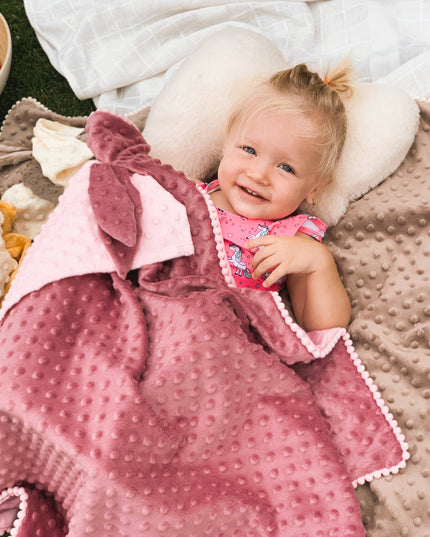 2in1 Blanket with sewn-up Baby Comforter, dusty rose