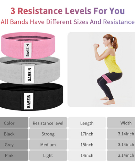3 Pack Set Resistance Exercise Fitness Bands