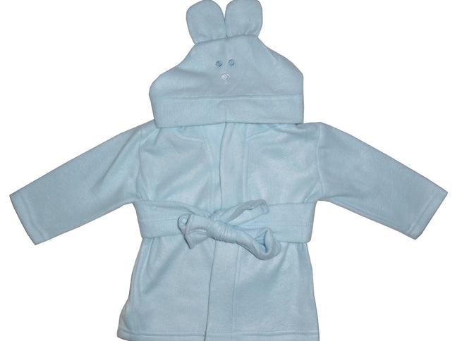 Fleece Robe With Hoodie Blue