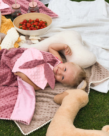 2in1 Blanket with sewn-up Baby Comforter, dusty rose
