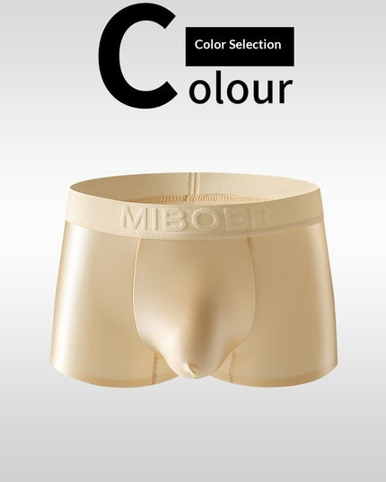Mens Underwear Business Ice Silk Light Luxury Satin Boxers