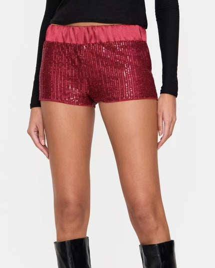 European And American-style Heavy-work Sequined Shorts For Women